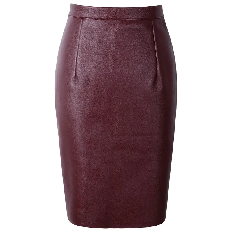 Neophil 2024 Autumn Sexy Faux Fur Leather Pu High Waist Midi Women Pencil Skirts XXL Office Bodycon Short Girls Tutu Saia S08019