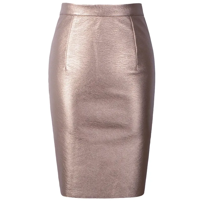 Neophil 2024 Autumn Sexy Faux Fur Leather Pu High Waist Midi Women Pencil Skirts XXL Office Bodycon Short Girls Tutu Saia S08019