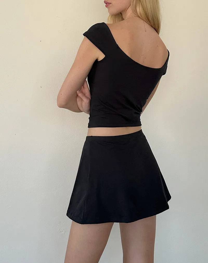 Nidya A-Line Mini Skirt in Black