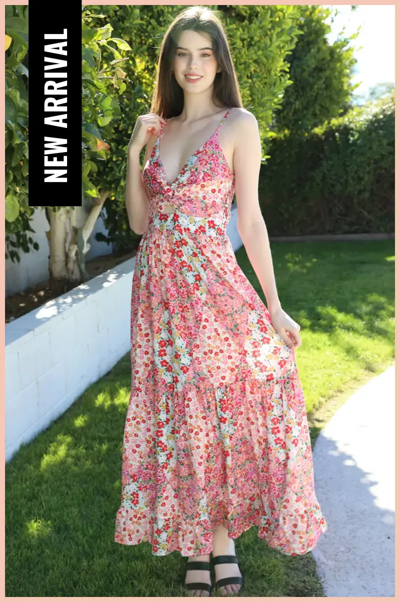 Peekaboo Tiered Maxi Dress