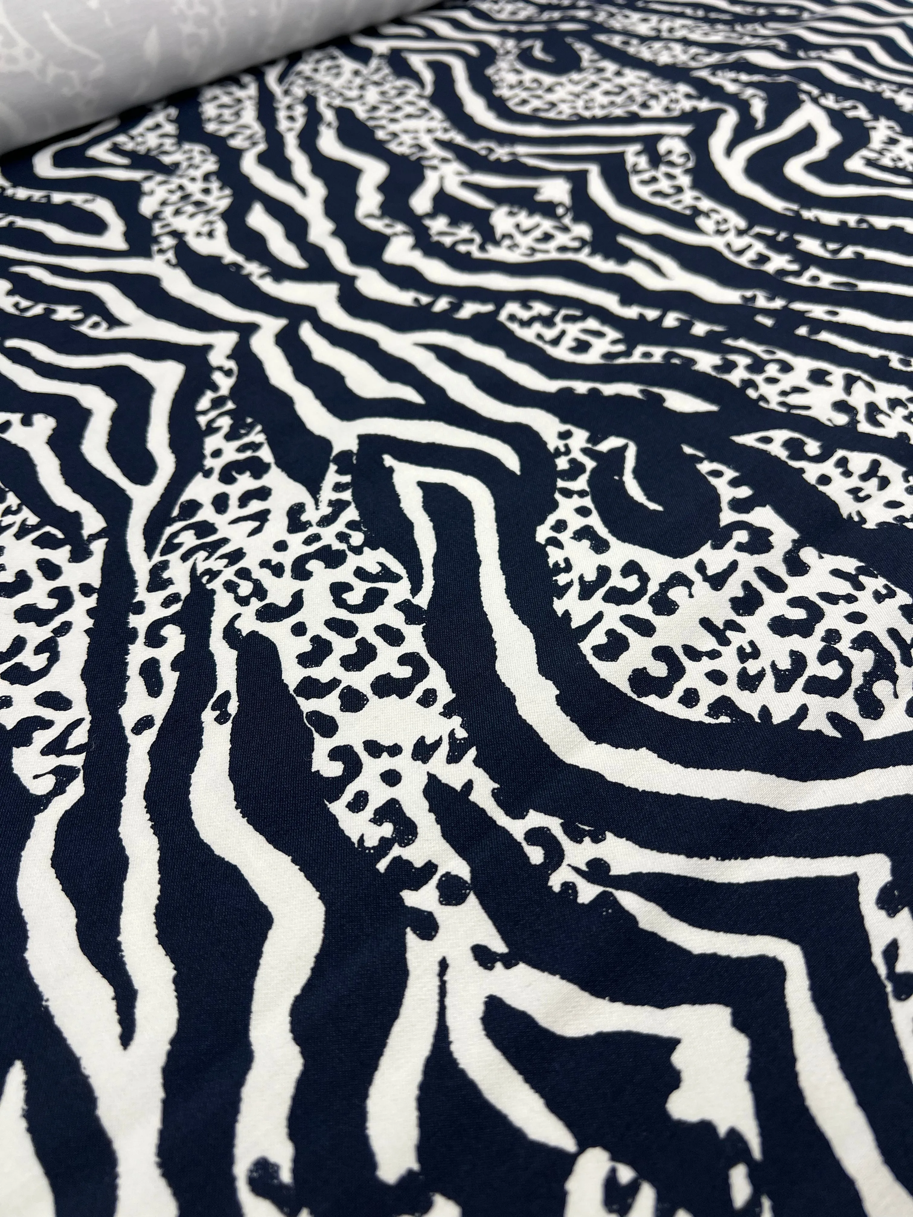 Printed Bengaline - Navy Fusion - 150cm