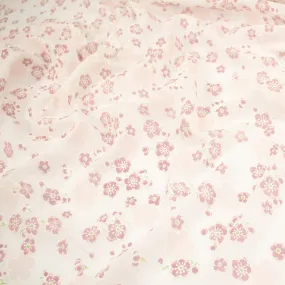 Printed Cotton Voile Design-40 Dusty Pink Sakura on White