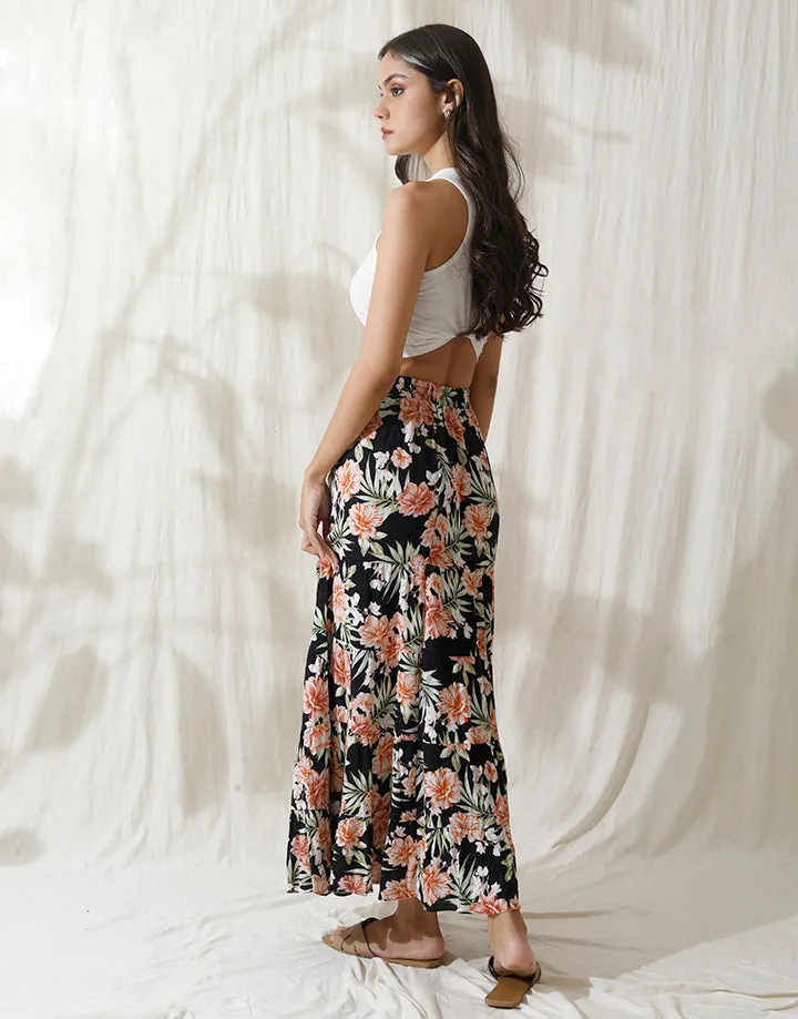 Printed Tiered Skirt