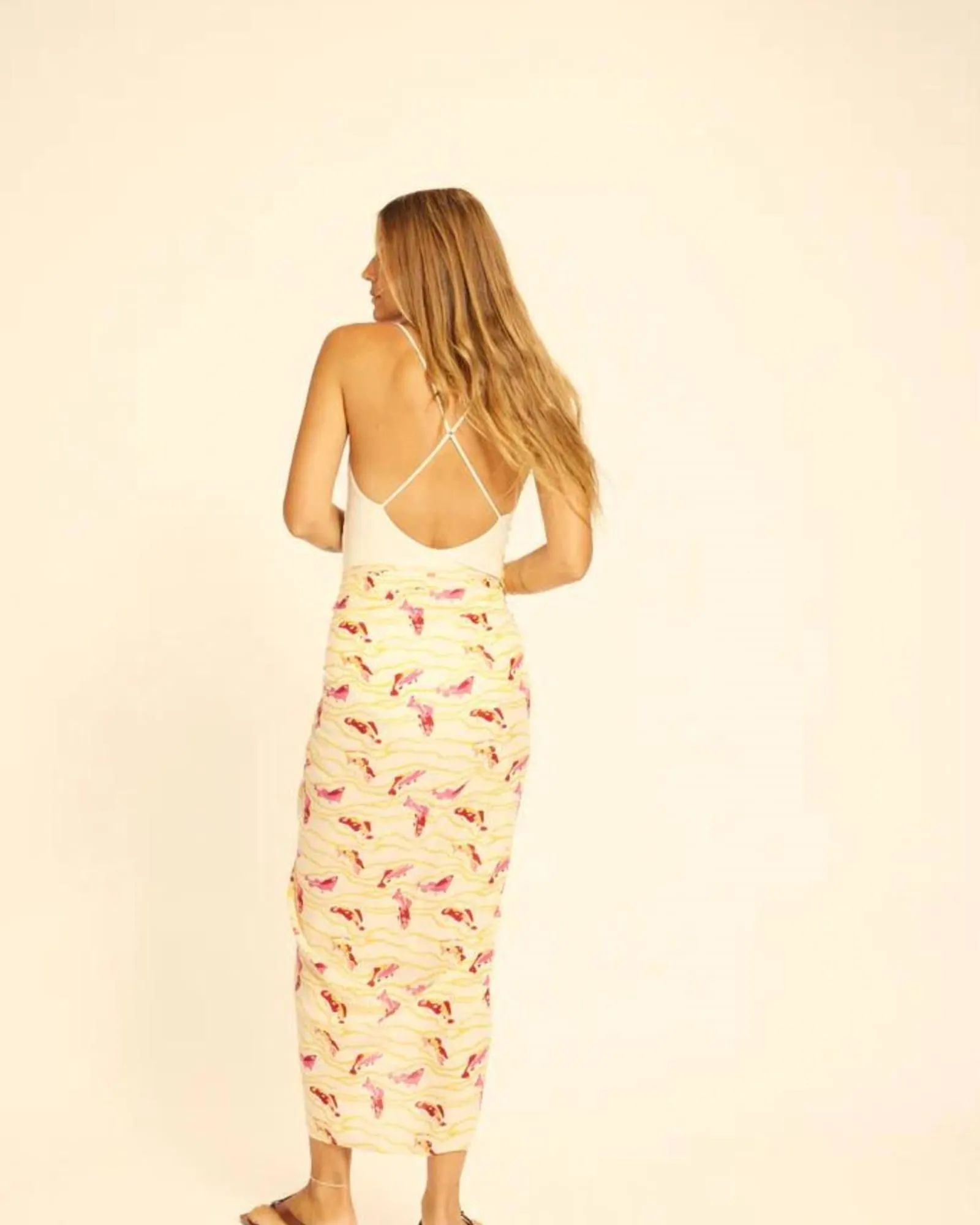 Rayon Print Sarong In Pisces Print Yellow Sunrise | Pisces Print Yellow Sunrise