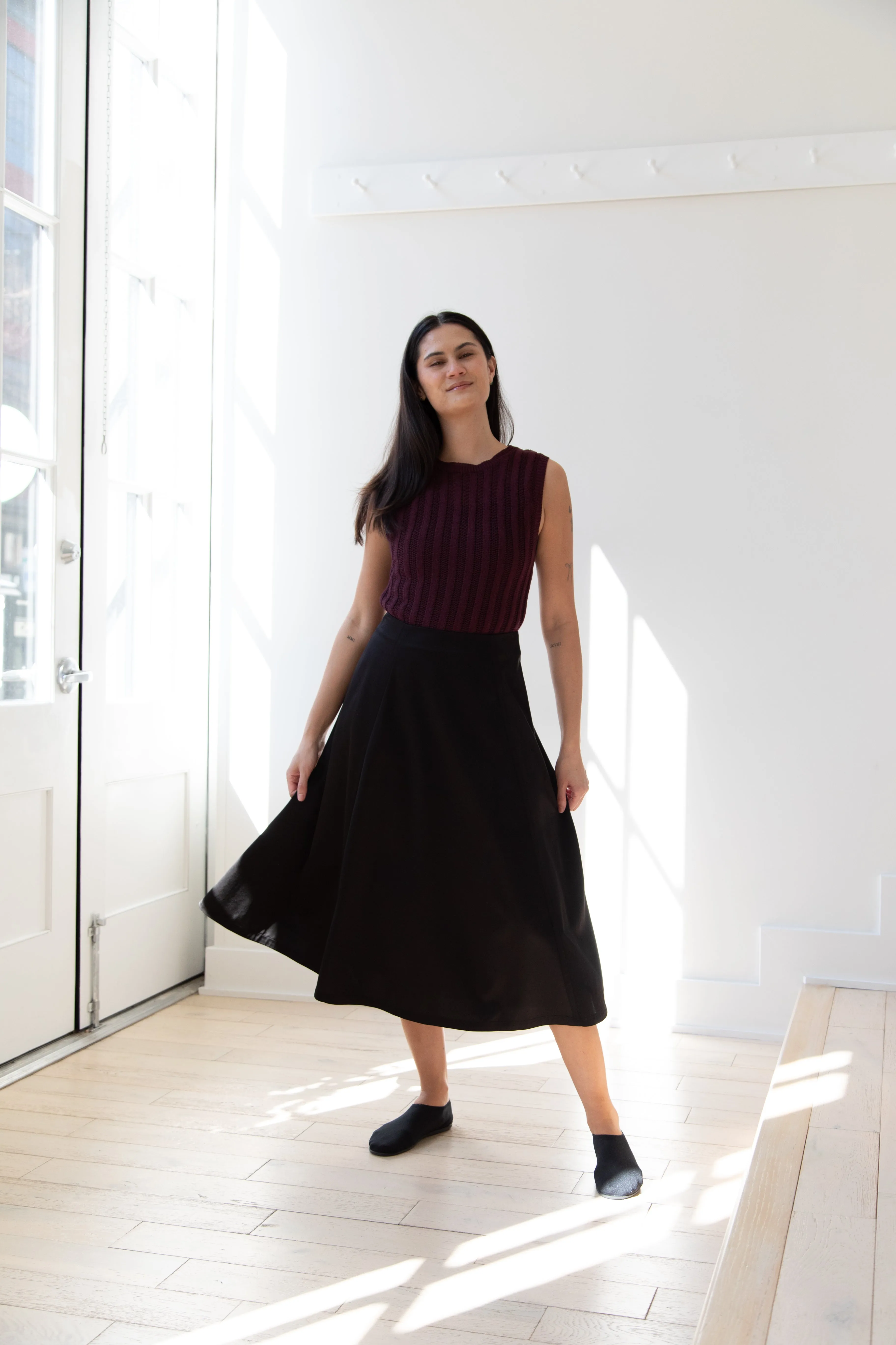 Sara Lanzi | Flared Skirt in Black