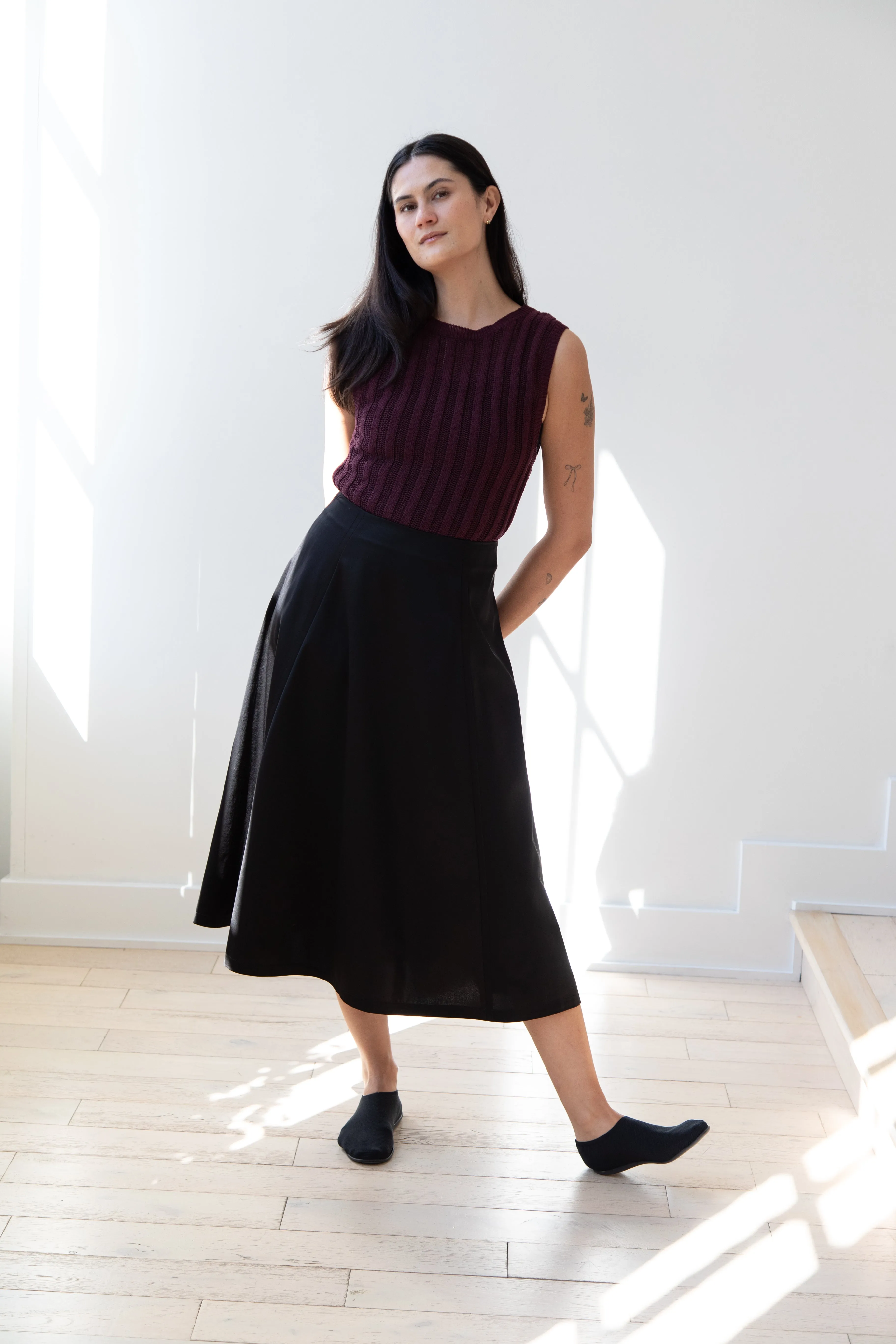 Sara Lanzi | Flared Skirt in Black