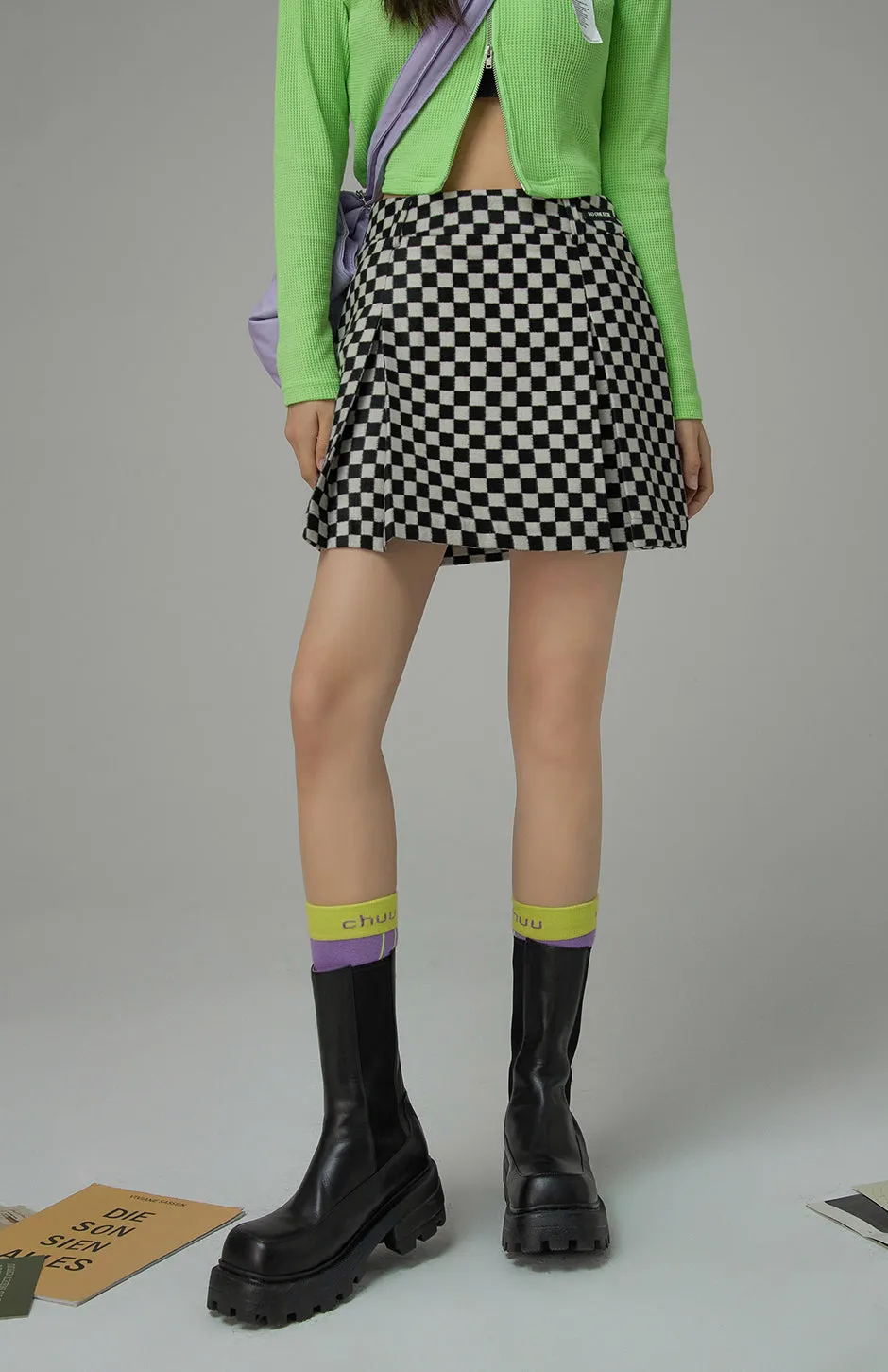 Sixty Seconds Of Happiness Checkered Skirt