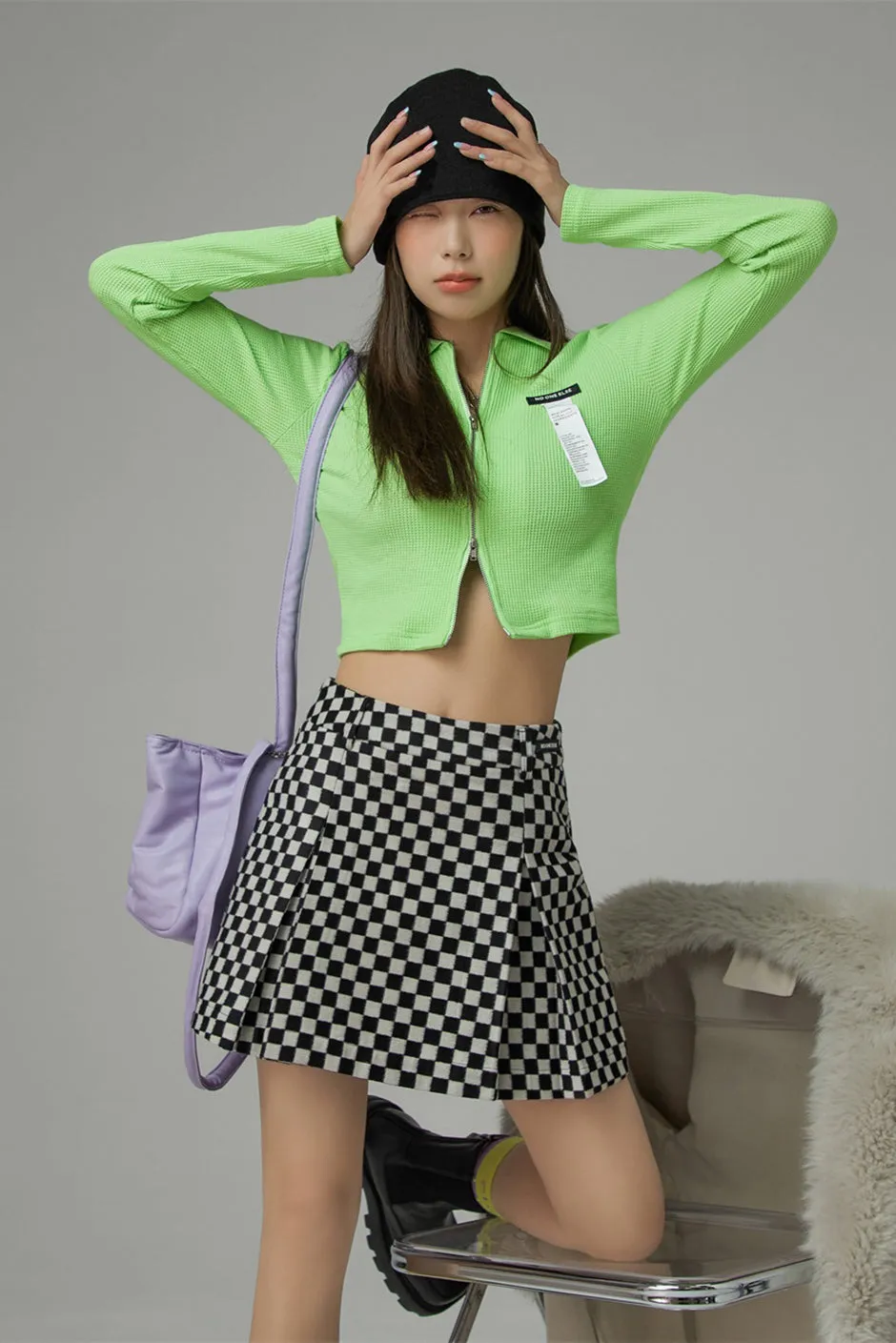 Sixty Seconds Of Happiness Checkered Skirt