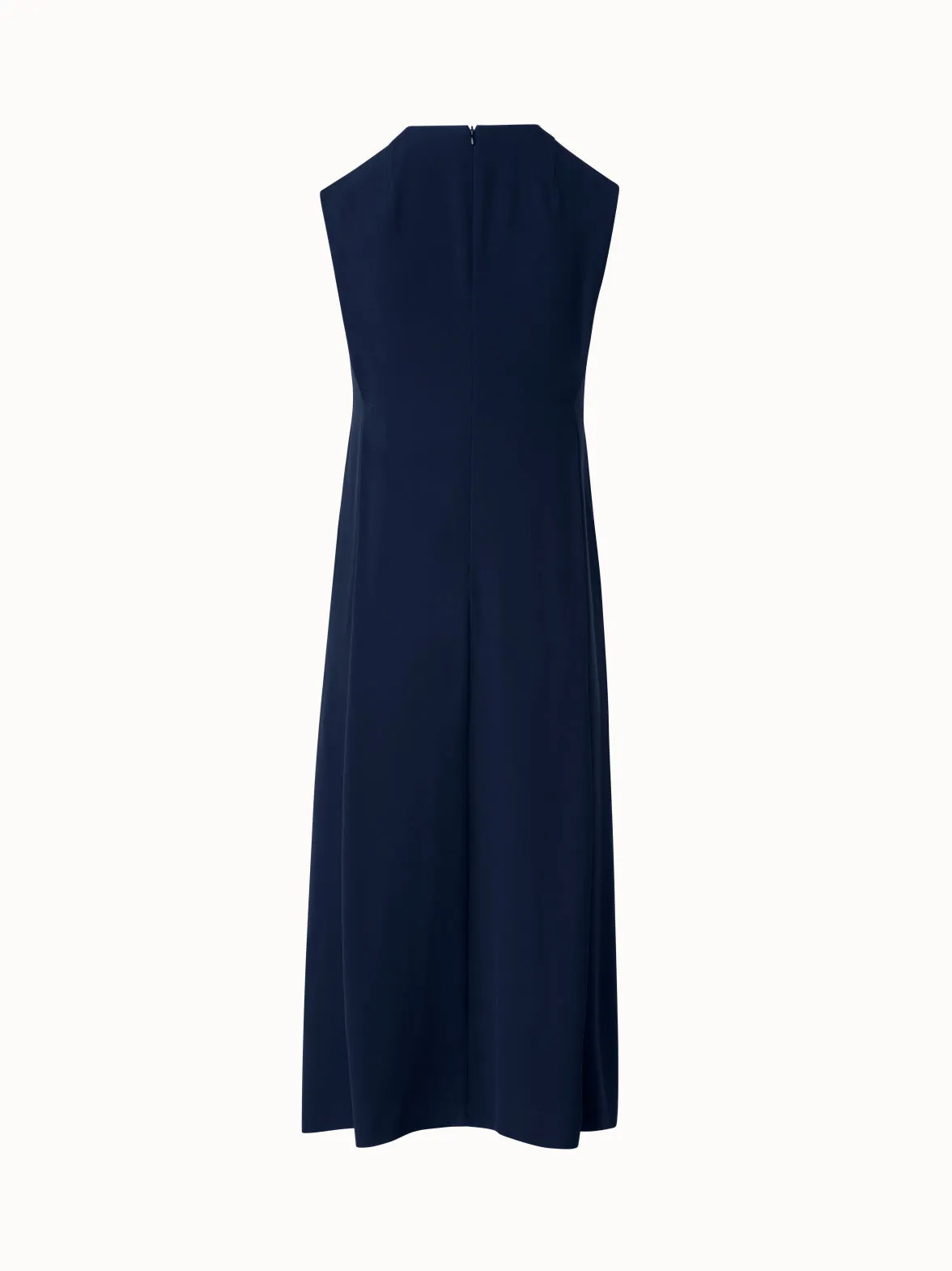 Sleeveless Midi Dress with Bust Side Pleat