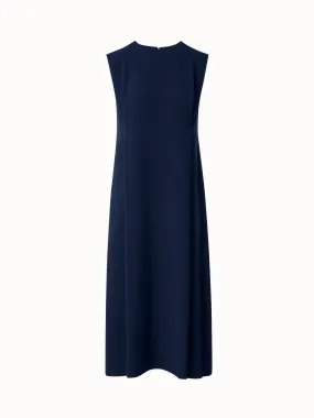 Sleeveless Midi Dress with Bust Side Pleat