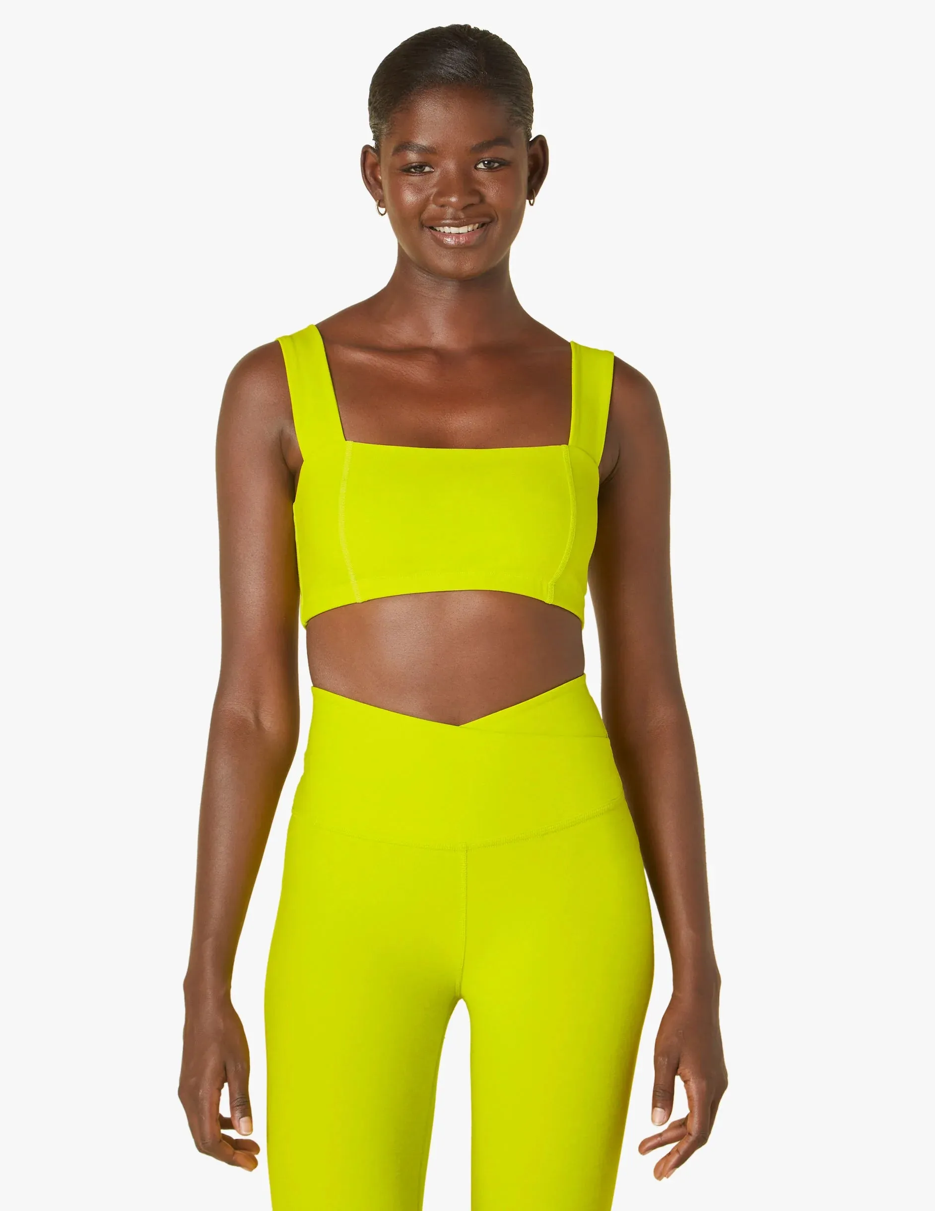 Spacedye Squared Bra in Chartreuse