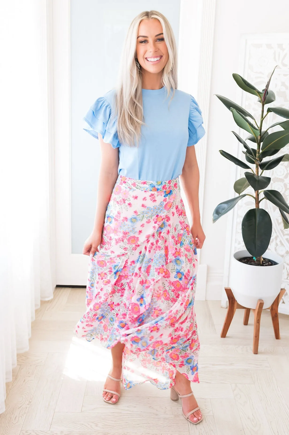 Such A Delight Modest Ruffle Skirt