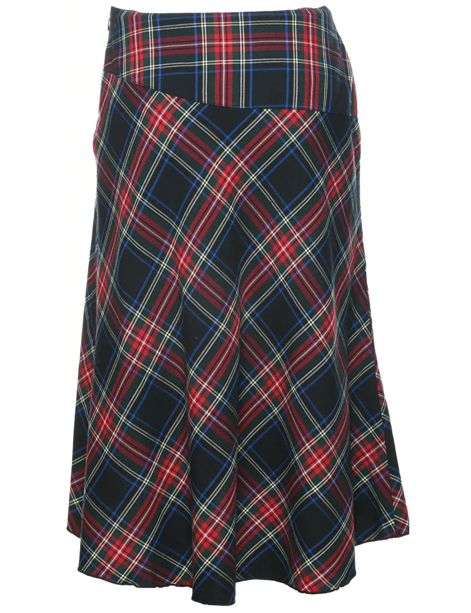 Tartan Flared Skirt - M