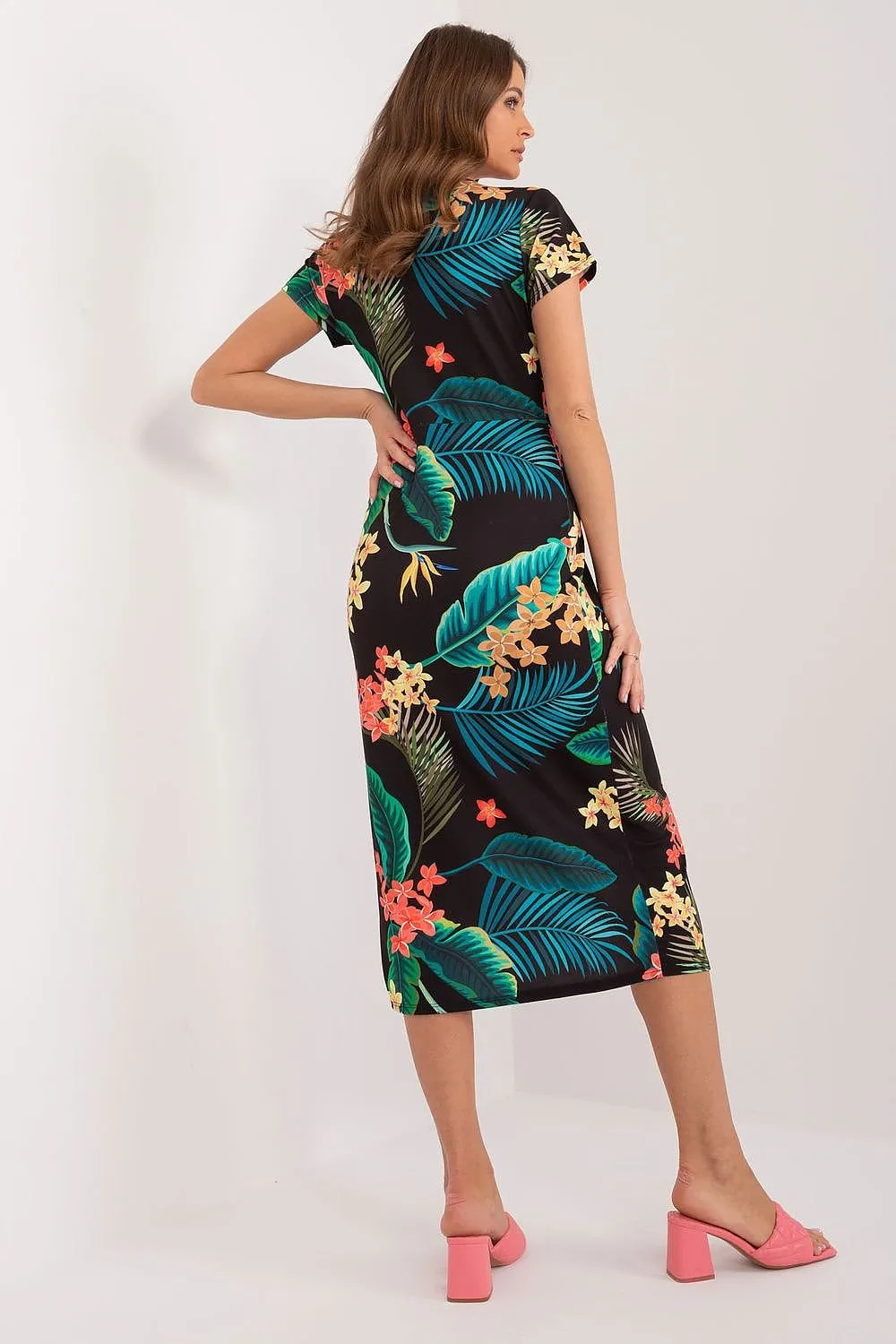 TEEK - Black Floral Buttoned Dress