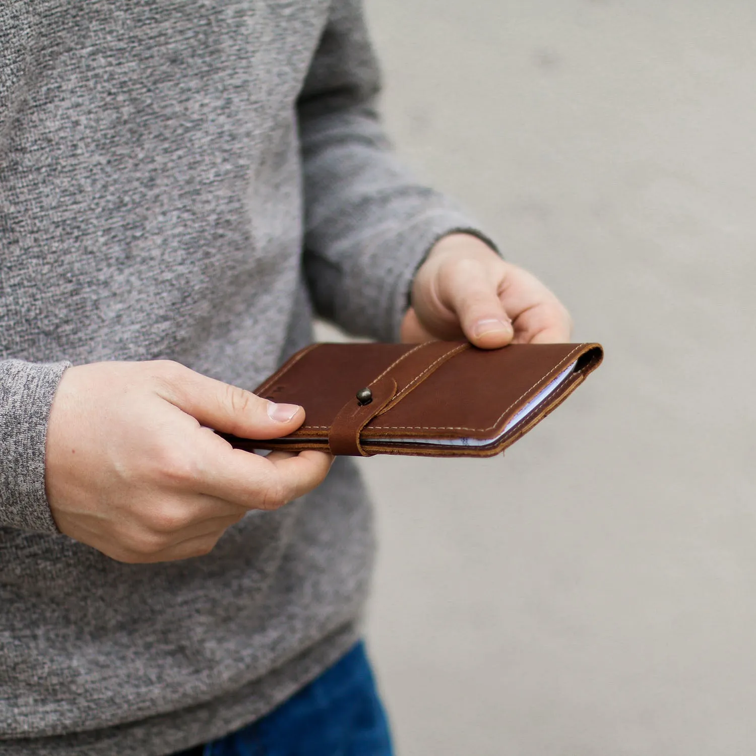 The Surveyor Fine Leather Pocket Journal Cover for Field Notes