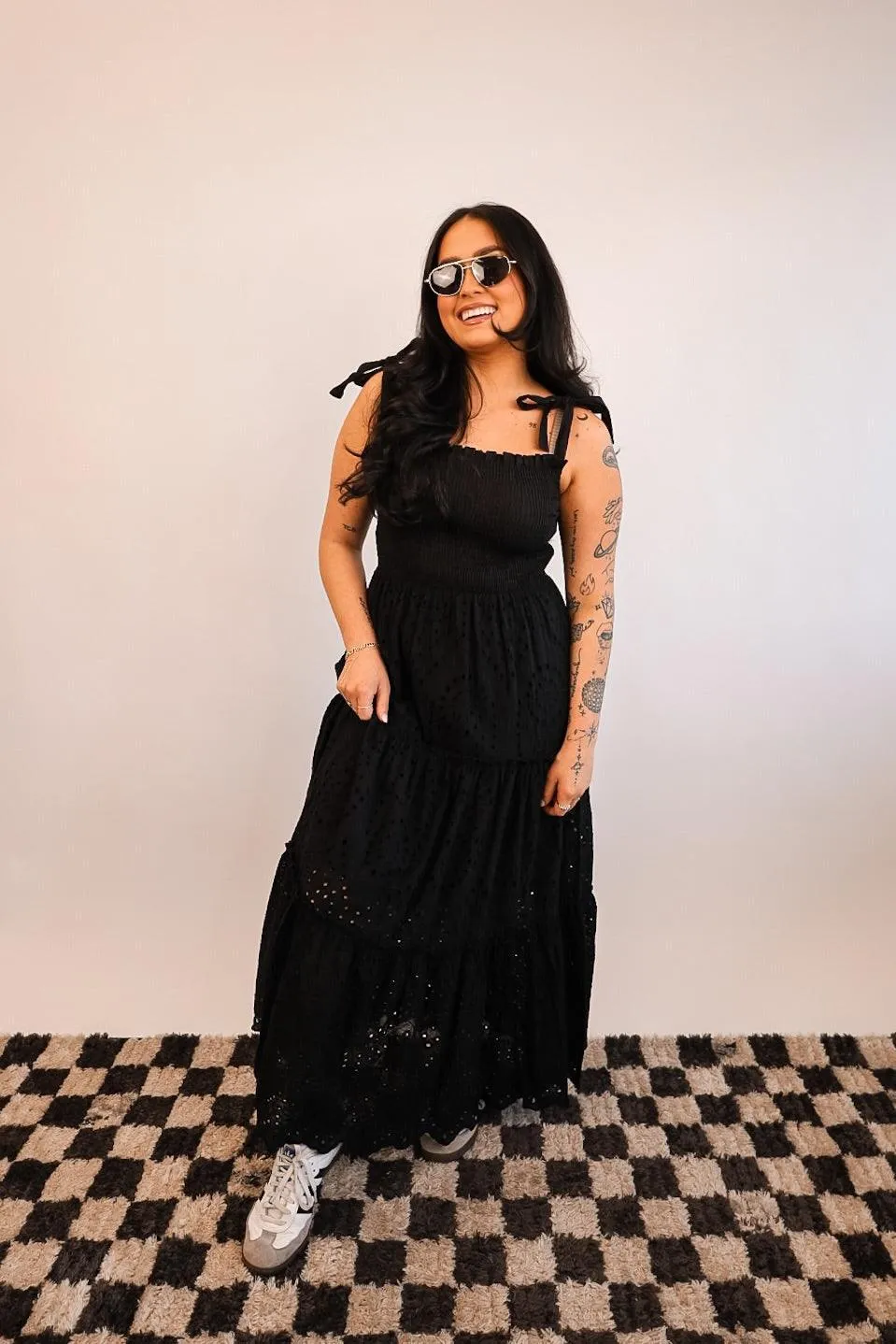 Tiered   True Eyelet Maxi Dress