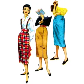 Vintage 1950s Sewing Pattern, Slim Skirts – Waist: 25” (63.5cm)