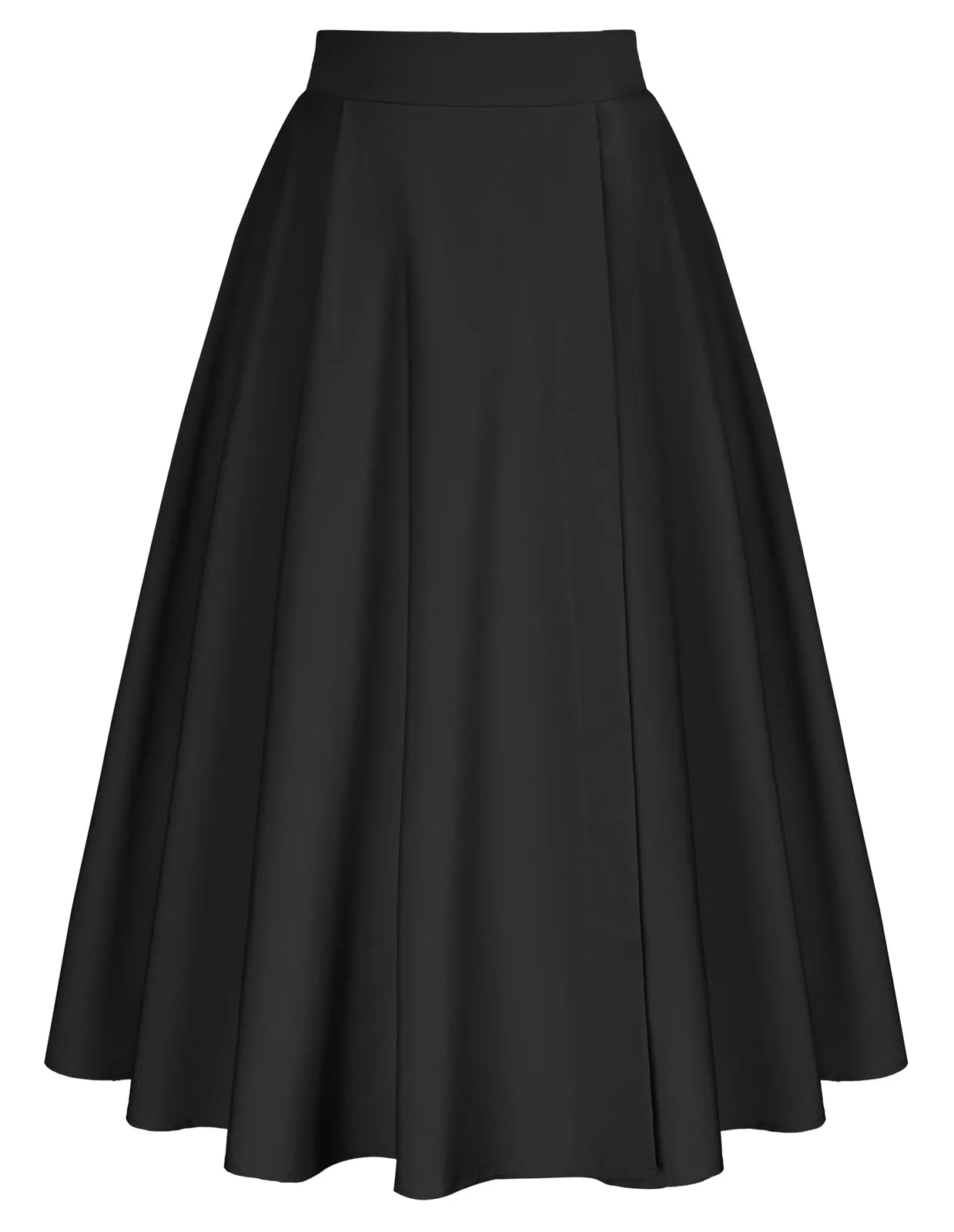 Vintage Skirts with Side Slit High Waisted Midi A-Line Flowy Skirts with Pockets