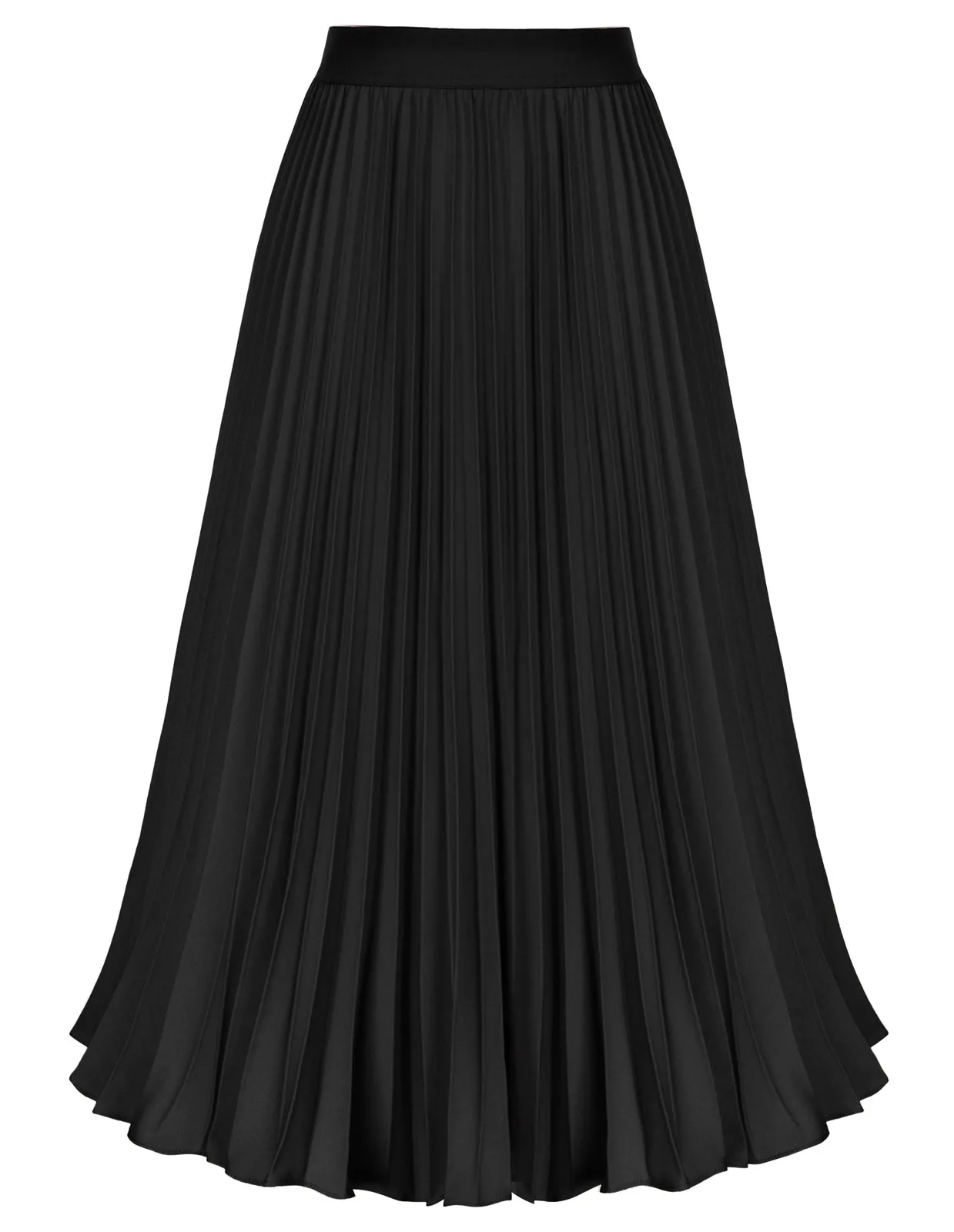 Women's High Waist Pleated A-Line Swing Skirt