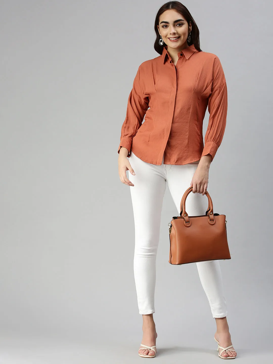 Women's Rust Solid Shirt