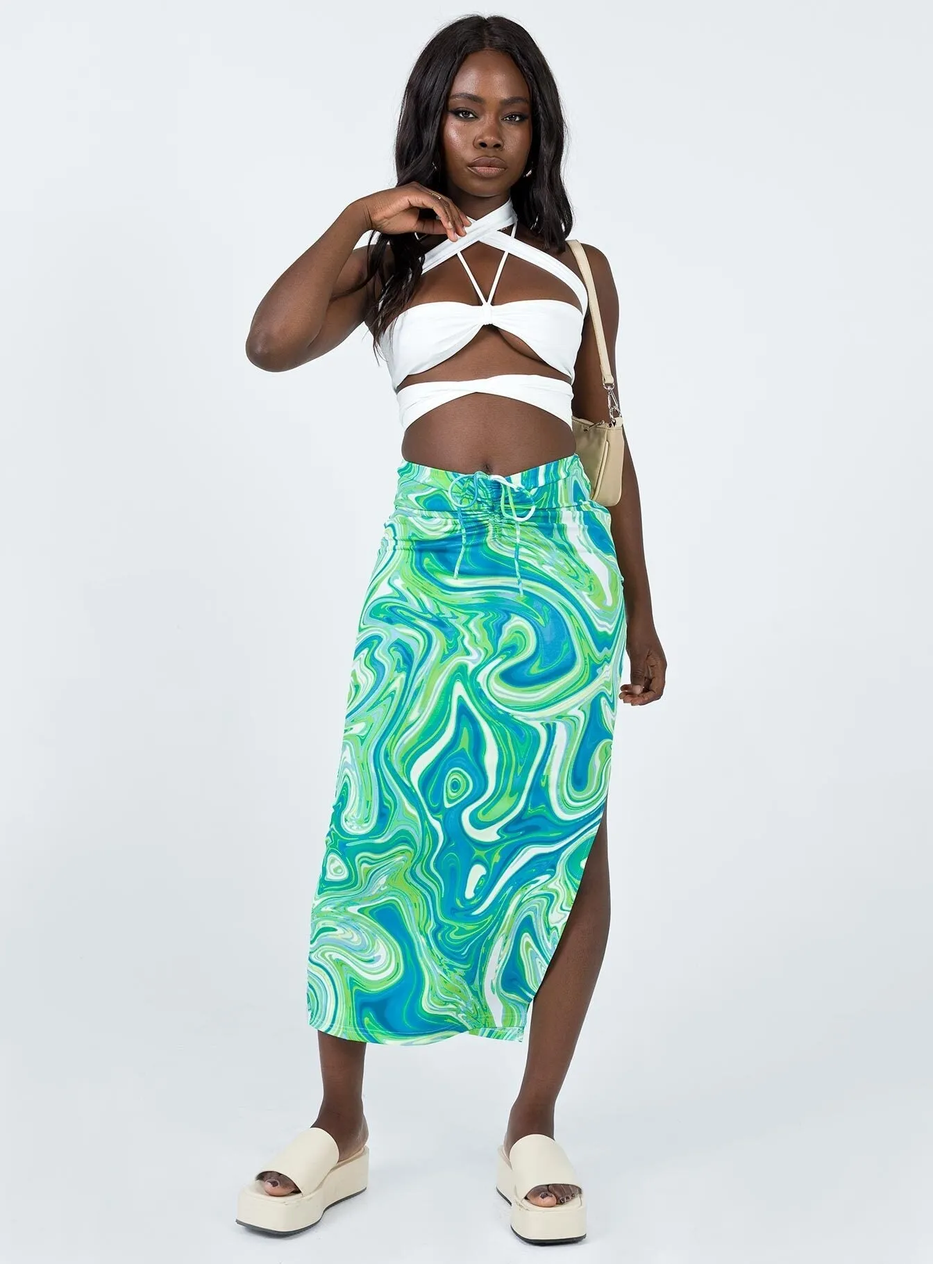 Yelena Midi Skirt Green