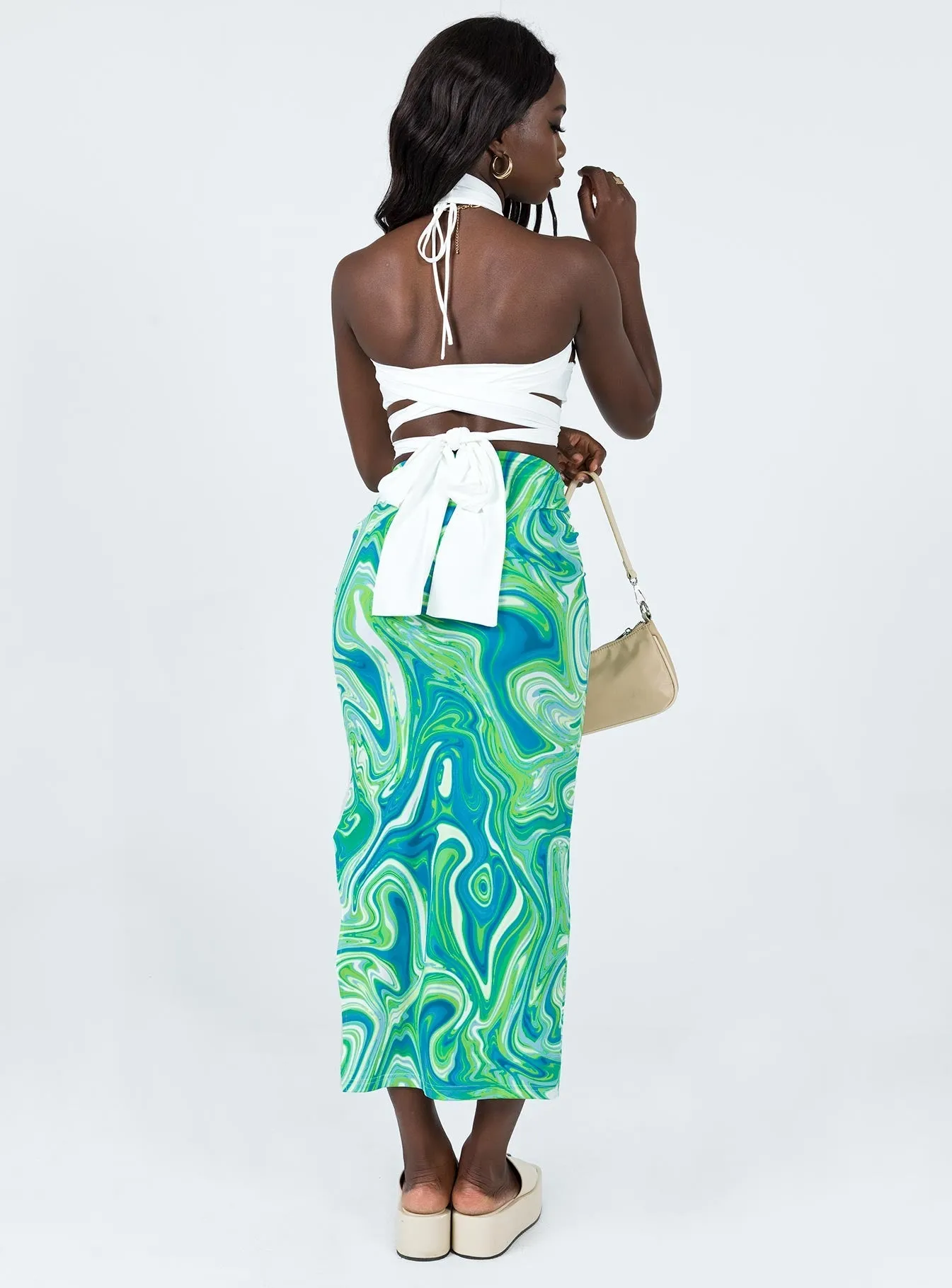 Yelena Midi Skirt Green